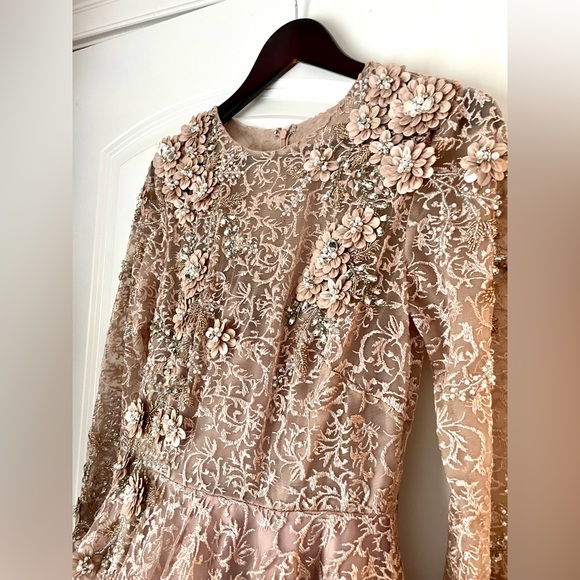 STUNNING Mac Duggal Floral Lace Dress Gown in Dusty Pink NWT - Picture 10 of 13